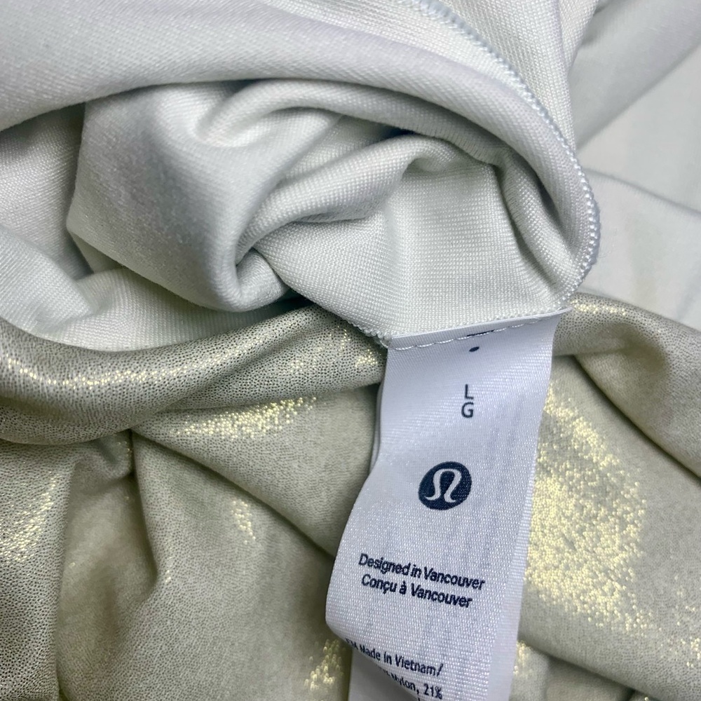 Lululemon Wundermost Square-Neck LS Bodysuit Shine Gold LXBO LW3INRS Large - Picture 10 of 10
